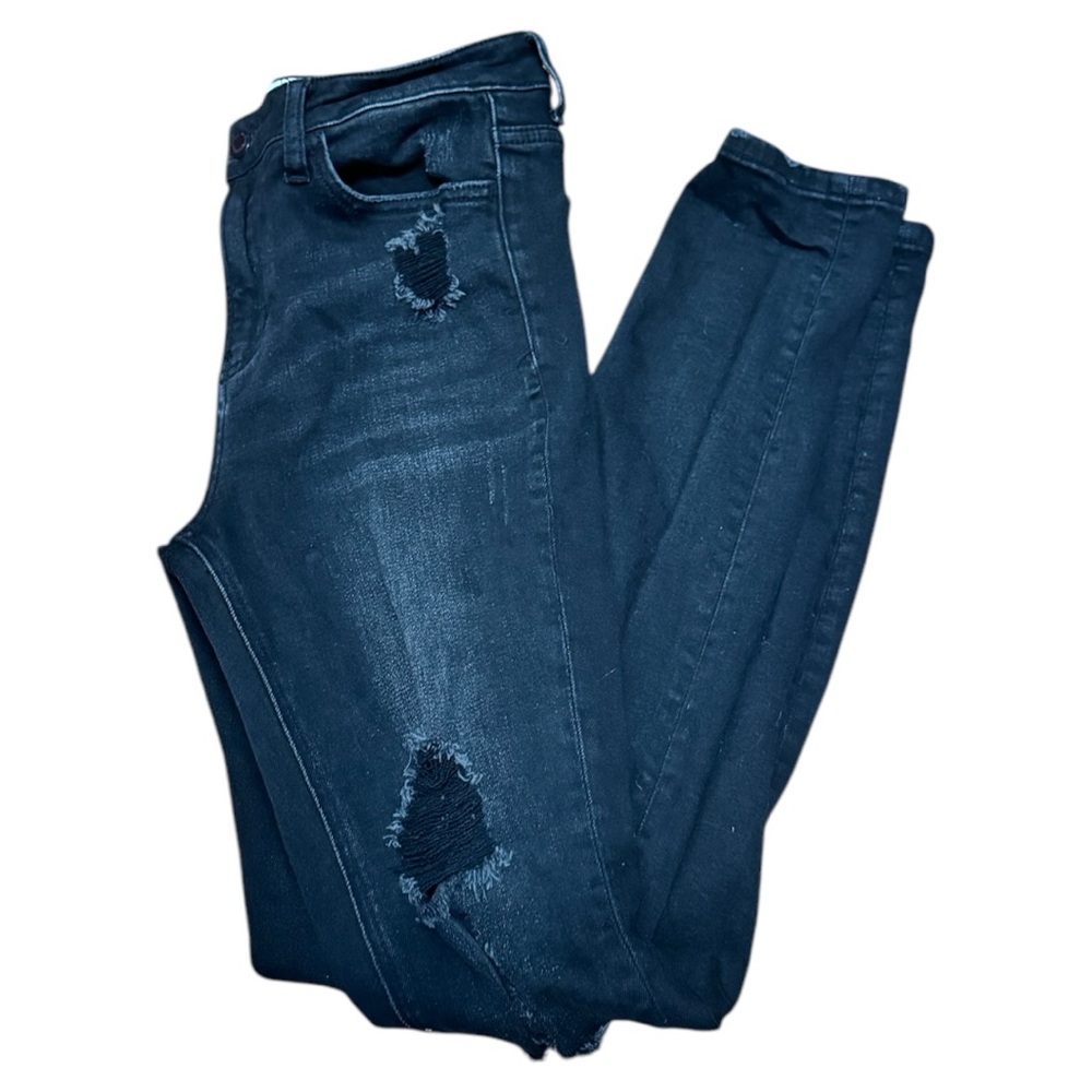 Bridge by Gly Black Distressed High Rise Skinny Jeans